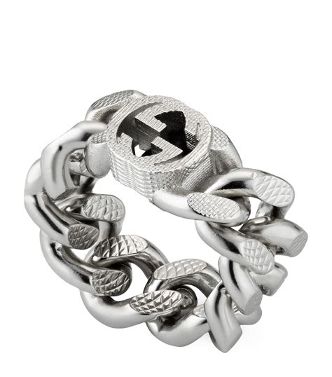 gucci palladium ring|Large ring with studs in metal with palladium finish .